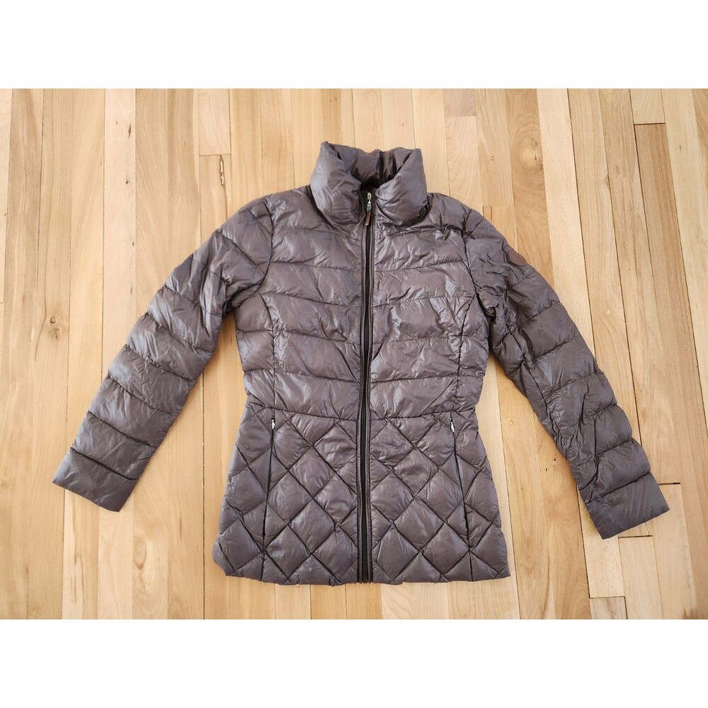 Ralph Lauren XS Brown Down Quilted Lightweight Packable Coat with Buckles